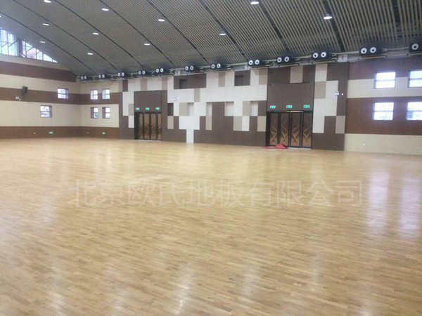 廈門翔安**實驗小學體育館柞木地板案例-圖1